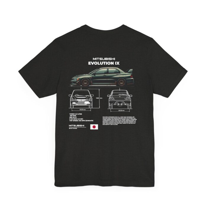 Mitsubishi Evolution IX Blueprint Graphic Tee - Premium Car Enthusiast T-Shirt - Boosted Gear Co - Image 62