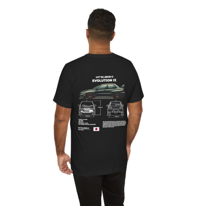 Mitsubishi Evolution IX Blueprint Graphic Tee - Premium Car Enthusiast T-Shirt - Boosted Gear Co - Image 46