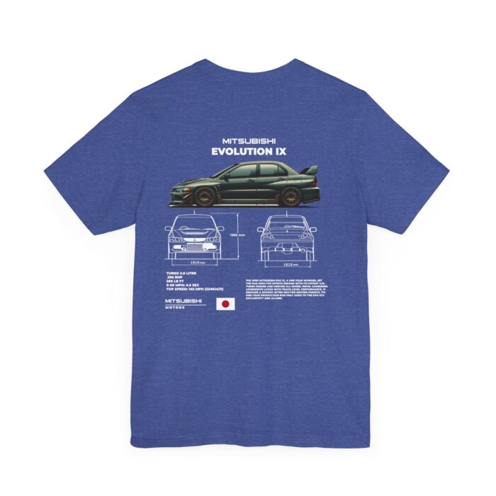 Mitsubishi Evolution IX Blueprint Graphic Tee - Premium Car Enthusiast T-Shirt - Boosted Gear Co - Image 120