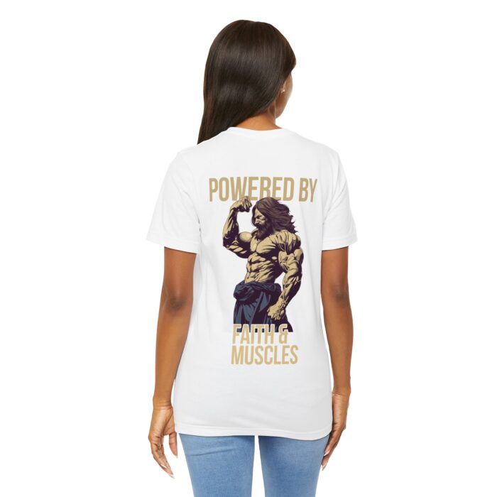 Powered by Faith and Muscles T-Shirt - Samson Graphic Design - Image 23