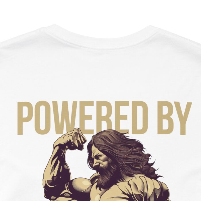 Powered by Faith and Muscles T-Shirt - Samson Graphic Design - Image 10