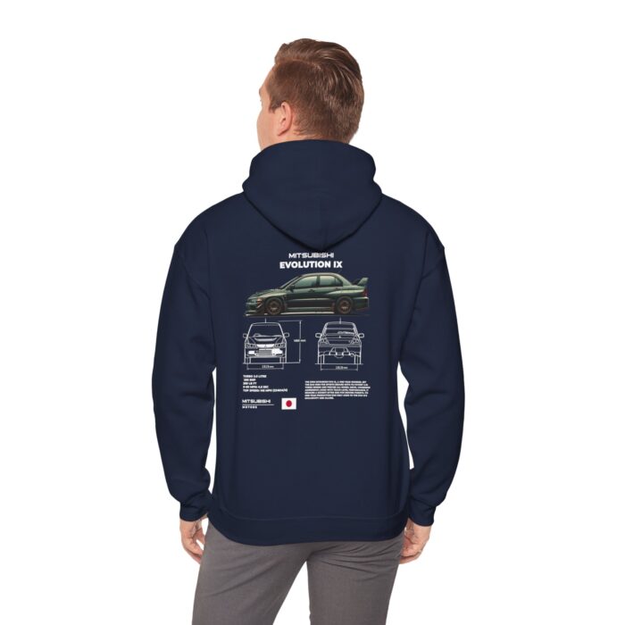 Mitsubishi Evolution IX Blueprint Graphic Hoodie - Boosted Gear Co. - Image 36