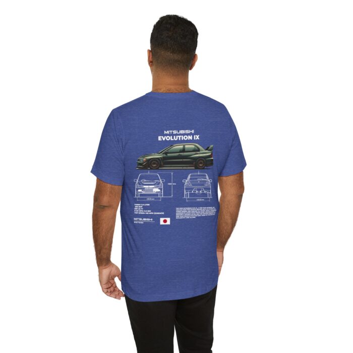 Mitsubishi Evolution IX Blueprint Graphic Tee - Premium Car Enthusiast T-Shirt - Boosted Gear Co - Image 133