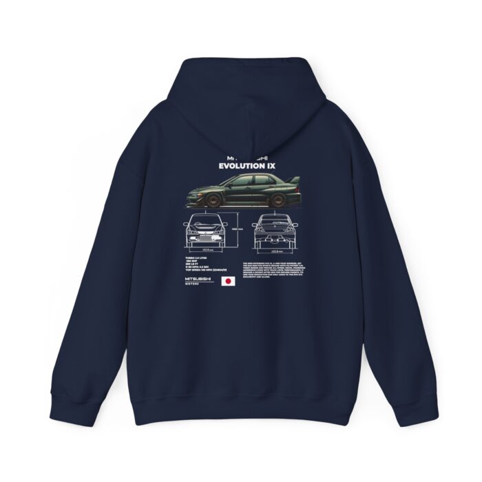 Mitsubishi Evolution IX Blueprint Graphic Hoodie - Boosted Gear Co. - Image 27