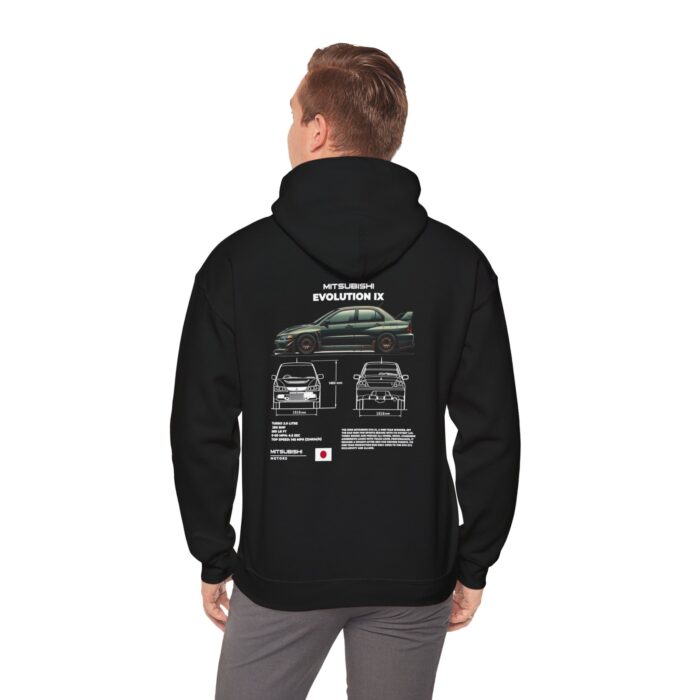 Mitsubishi Evolution IX Blueprint Graphic Hoodie - Boosted Gear Co. - Image 23