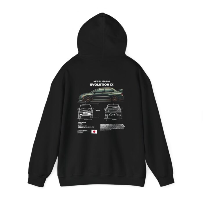 Mitsubishi Evolution IX Blueprint Graphic Hoodie - Boosted Gear Co. - Image 16