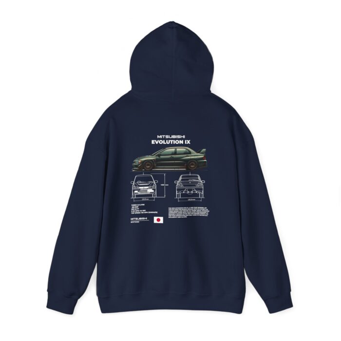 Mitsubishi Evolution IX Blueprint Graphic Hoodie - Boosted Gear Co. - Image 29