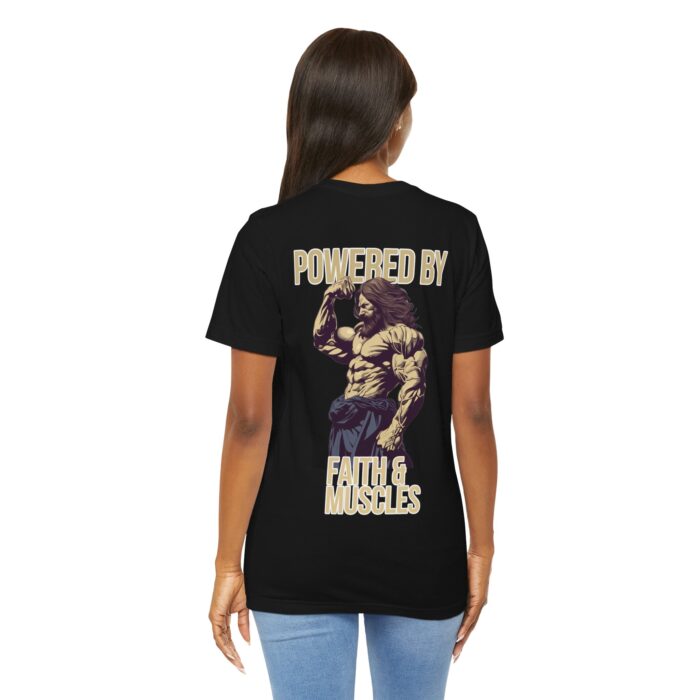 Powered by Faith and Muscles T-Shirt - Samson Graphic Design - Image 52