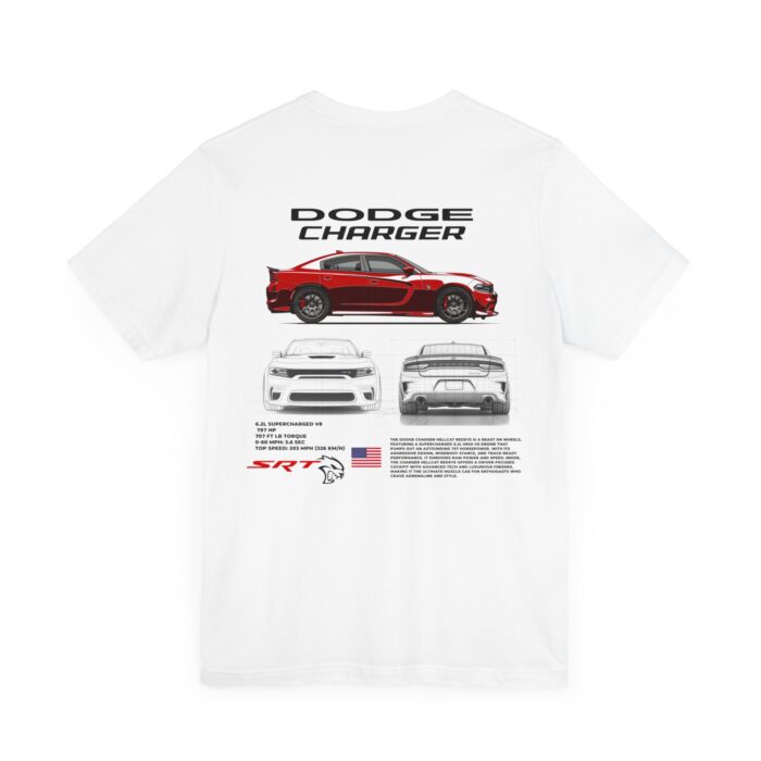 Dodge Charger SRT Hellcat Redeye Blueprint Graphic Tee - Premium Car Enthusiast T-Shirt - Boosted Gear Co.