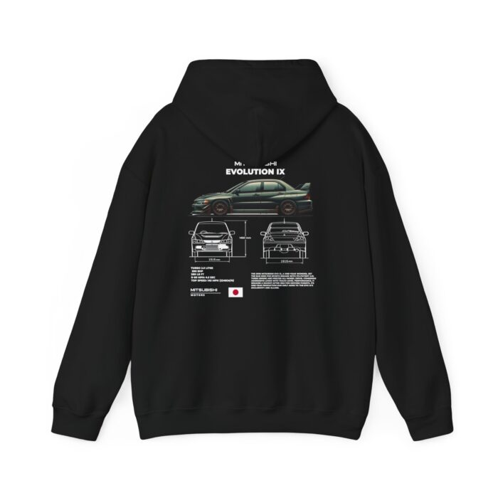 Mitsubishi Evolution IX Blueprint Graphic Hoodie - Boosted Gear Co. - Image 14