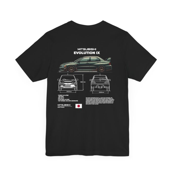 Mitsubishi Evolution IX Blueprint Graphic Tee - Premium Car Enthusiast T-Shirt - Boosted Gear Co - Image 33