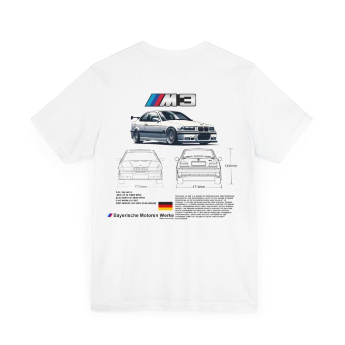 BMW M3 E36 Blueprint Graphic Tee - Boosted Gear Co - Image 4