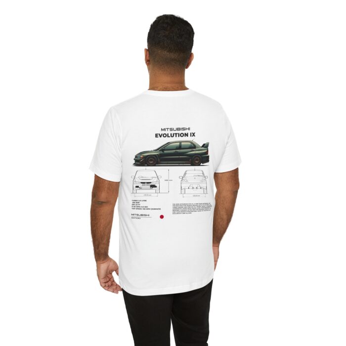 Mitsubishi Evolution IX Blueprint Graphic Tee - Premium Car Enthusiast T-Shirt - Boosted Gear Co - Image 17