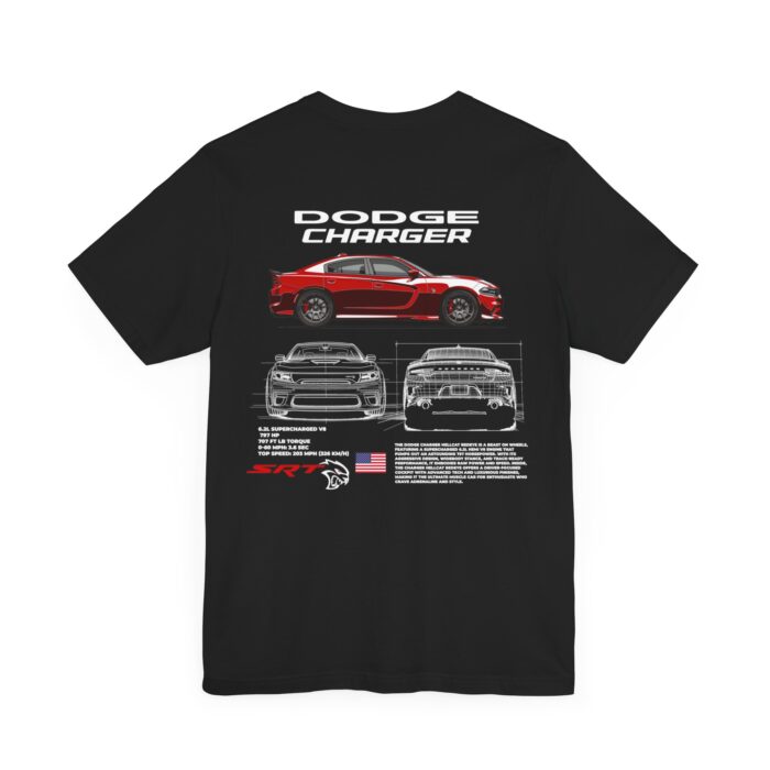 Dodge Charger SRT Hellcat Redeye Blueprint Graphic Tee - Premium Car Enthusiast T-Shirt - Boosted Gear Co. - Image 30