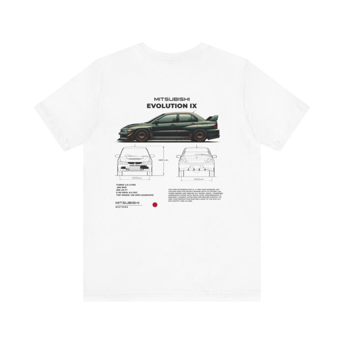 Mitsubishi Evolution IX Blueprint Graphic Tee - Premium Car Enthusiast T-Shirt - Boosted Gear Co