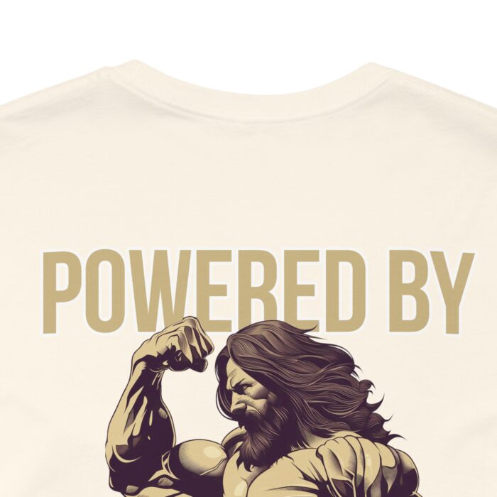 Powered by Faith and Muscles T-Shirt - Samson Graphic Design - Image 97