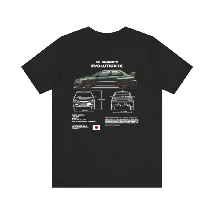 Mitsubishi Evolution IX Blueprint Graphic Tee - Premium Car Enthusiast T-Shirt - Boosted Gear Co - Image 30