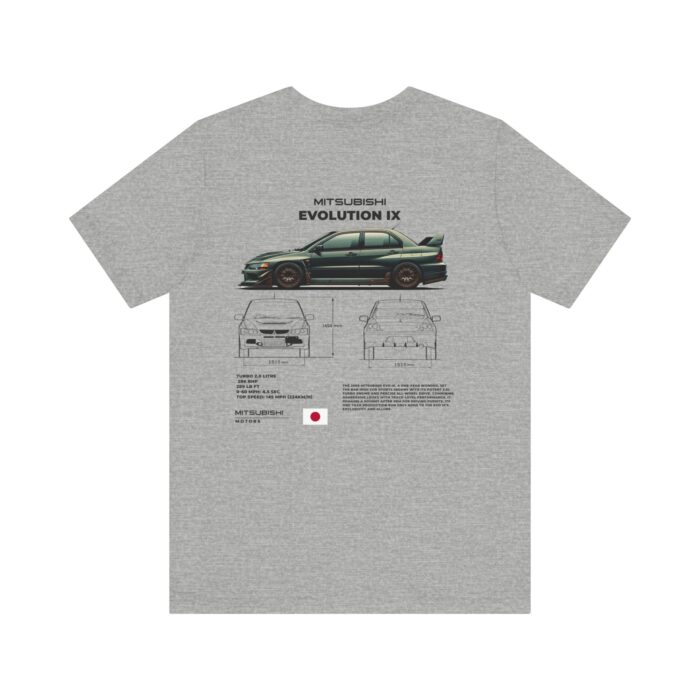 Mitsubishi Evolution IX Blueprint Graphic Tee - Premium Car Enthusiast T-Shirt - Boosted Gear Co - Image 88