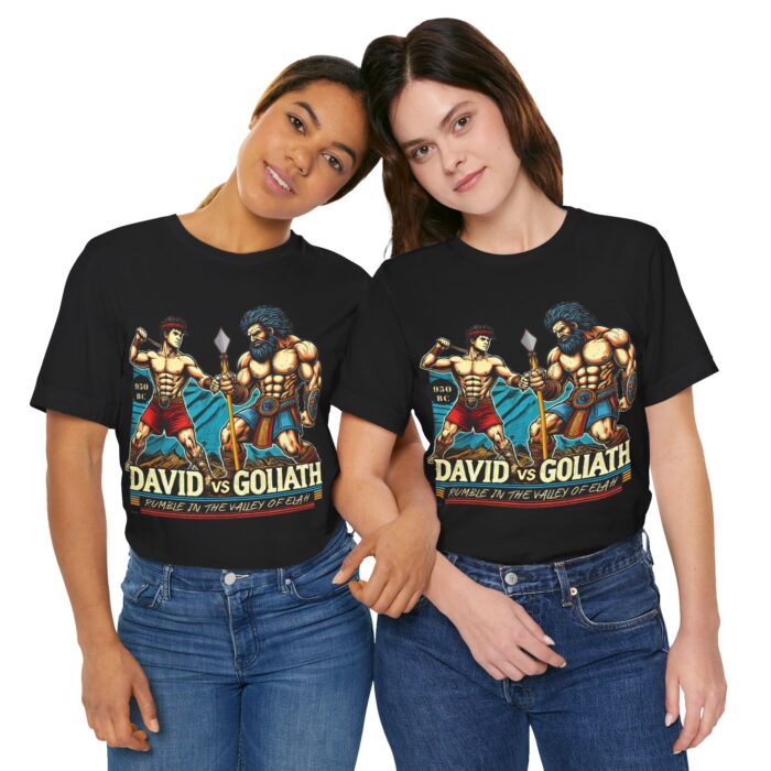 David vs Goliath T-Shirt - Faith and Strength Tee - YHWH Threads - Image 55