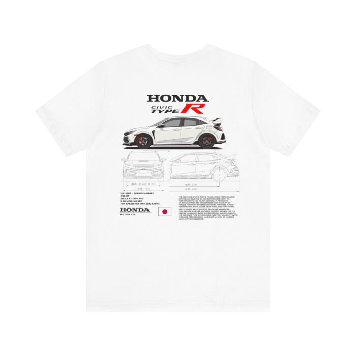 Honda Civic Type R Blueprint Graphic Tee - Boosted Gear Co - Image 3