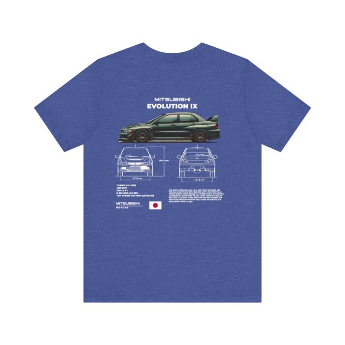 Mitsubishi Evolution IX Blueprint Graphic Tee - Premium Car Enthusiast T-Shirt - Boosted Gear Co - Image 117