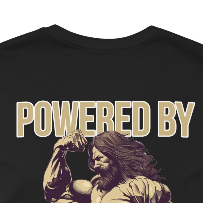 Powered by Faith and Muscles T-Shirt - Samson Graphic Design - Image 39