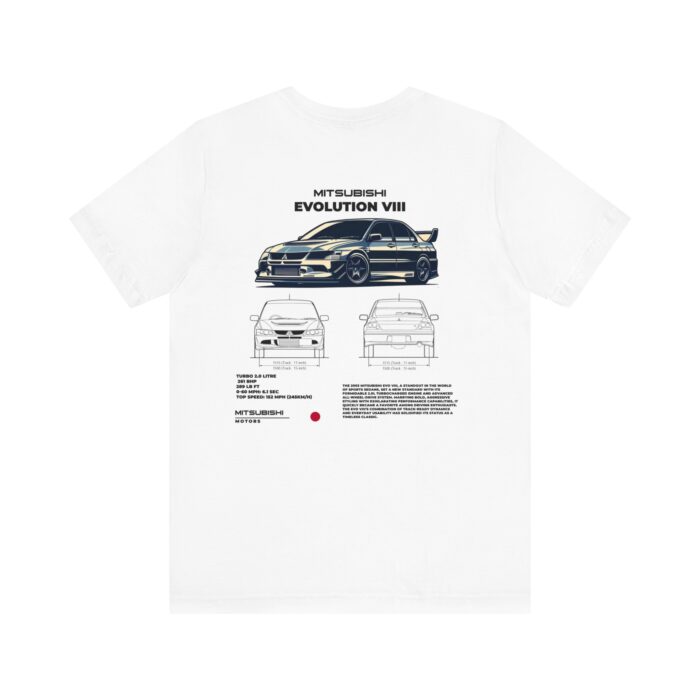 Mitsubishi Evolution VIII Blueprint Graphic Tee - Boosted Gear Co. - Image 3