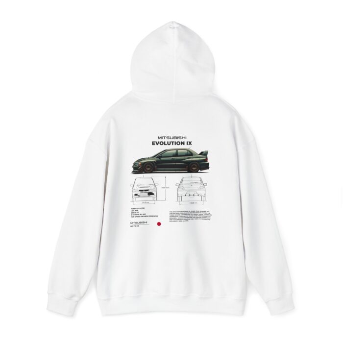 Mitsubishi Evolution IX Blueprint Graphic Hoodie - Boosted Gear Co. - Image 3