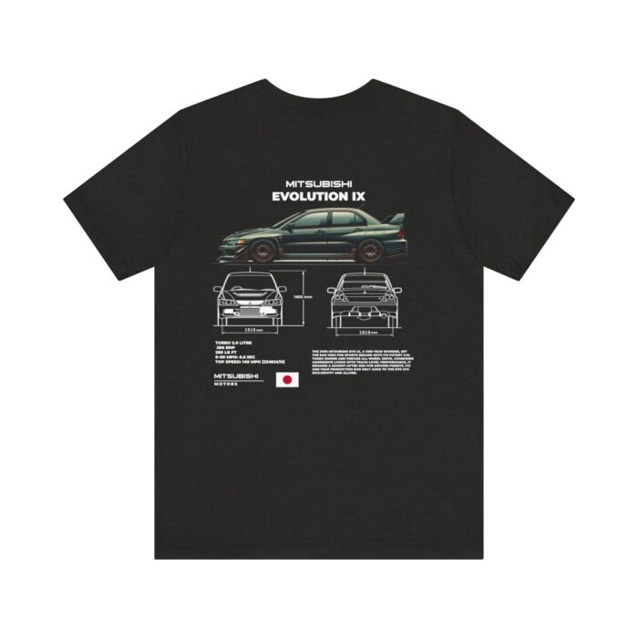 Mitsubishi Evolution IX Blueprint Graphic Tee - Premium Car Enthusiast T-Shirt - Boosted Gear Co - Image 59