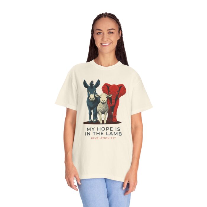 My Hope is in the Lamb T-Shirt - Christian Faith Shirt - Revelation 7:17 Scripture Tee - Image 5