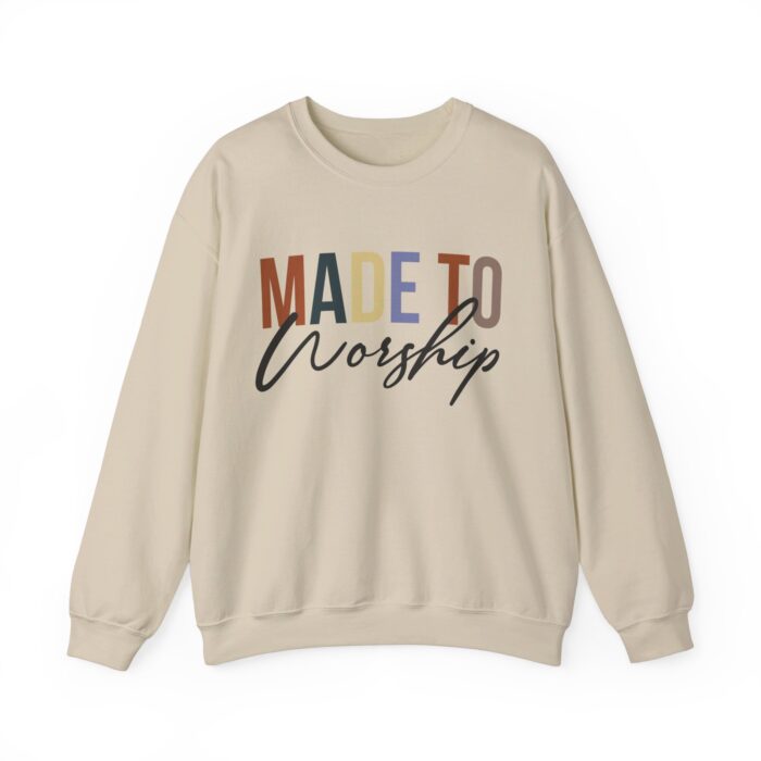 Christian Sweatshirt - Made to Worship - Faith-Based Pullover - Religious Apparel - Cozy Worship Crewneck