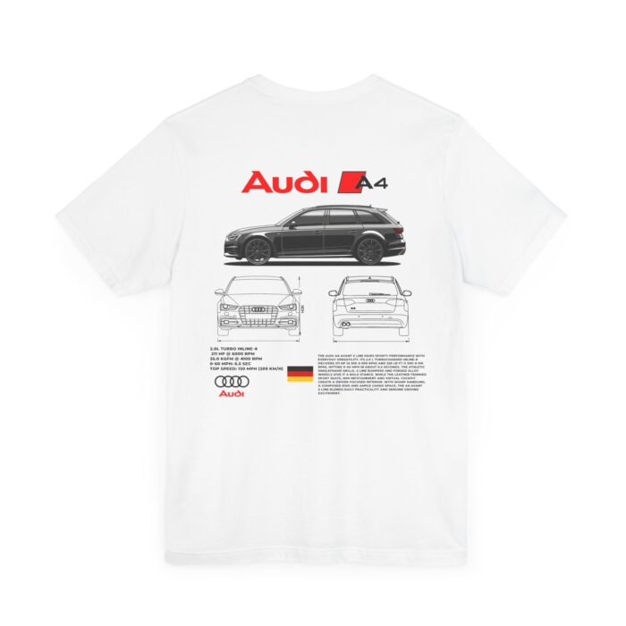 Audi A4 Logo T-Shirt Unisex Tee – Car Enthusiast Gift, Car Lover Shirt, Vehicle Fan Apparel, Automotive Graphic Tee, Racing Enthusiast